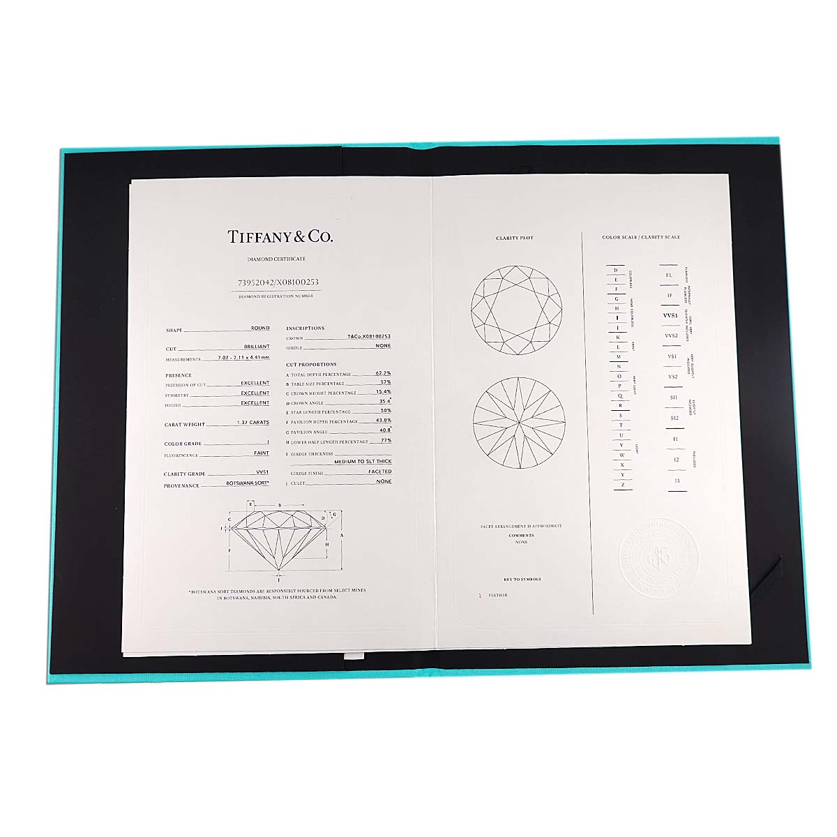 Diamond 1.37ct I/VVS1/3EX Ring 18K PG Pt Size5.25-5.5(US)