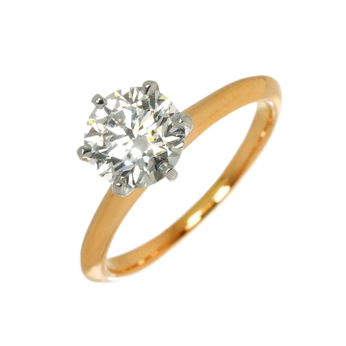 Diamond 1.37ct I/VVS1/3EX Ring 18K PG Pt Size5.25-5.5(US)