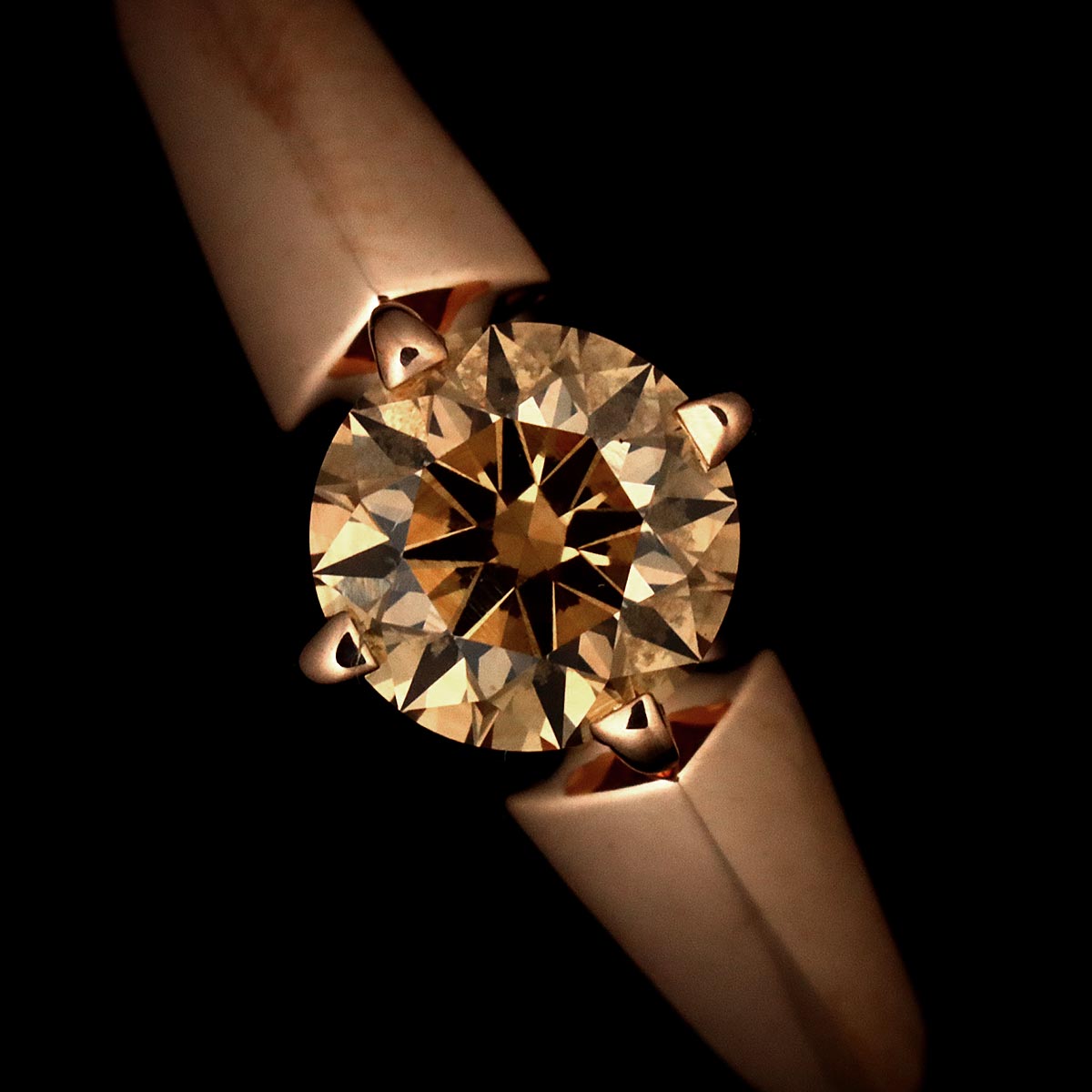 Diamond 0.38ct/0.01ct Ring 18K Pink Gold 750 size5.25(US)