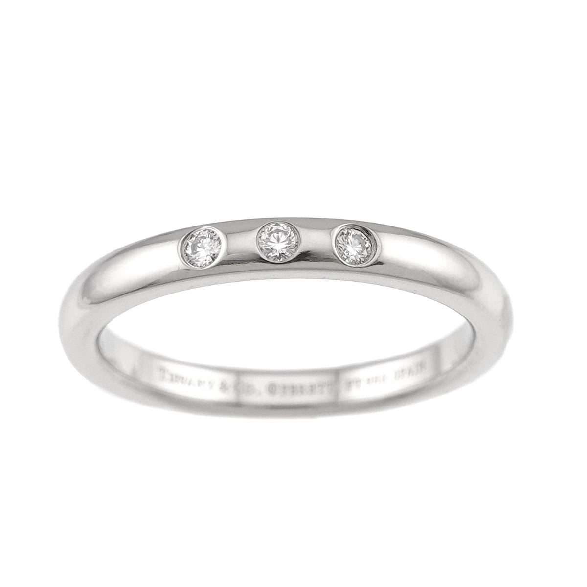 Stacking Band Ring Diamond 3P Platinum Size6.75(US)