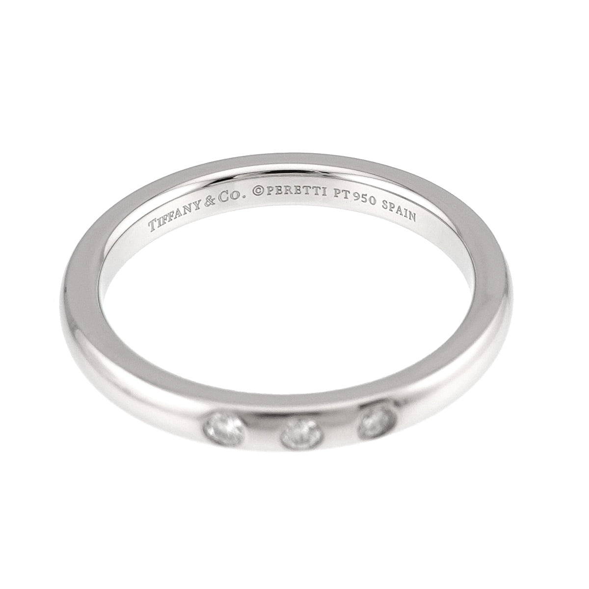 Stacking Band Ring Diamond 3P Platinum Size6.75(US)