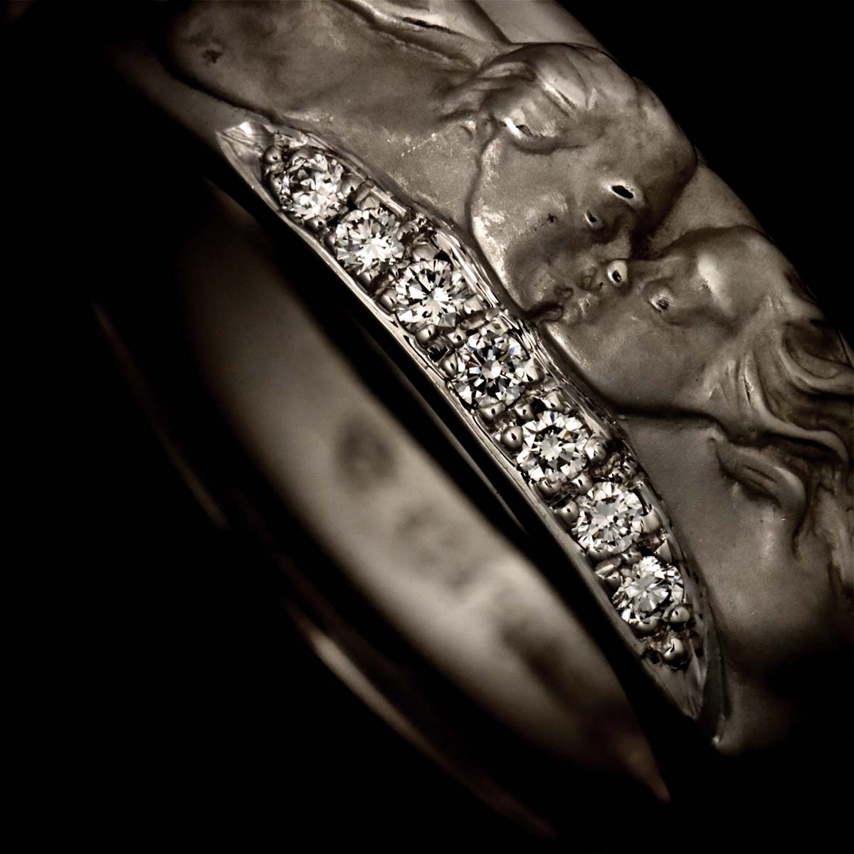 Diamond Ring K18 WG 750 Size6.25-6.5(US)