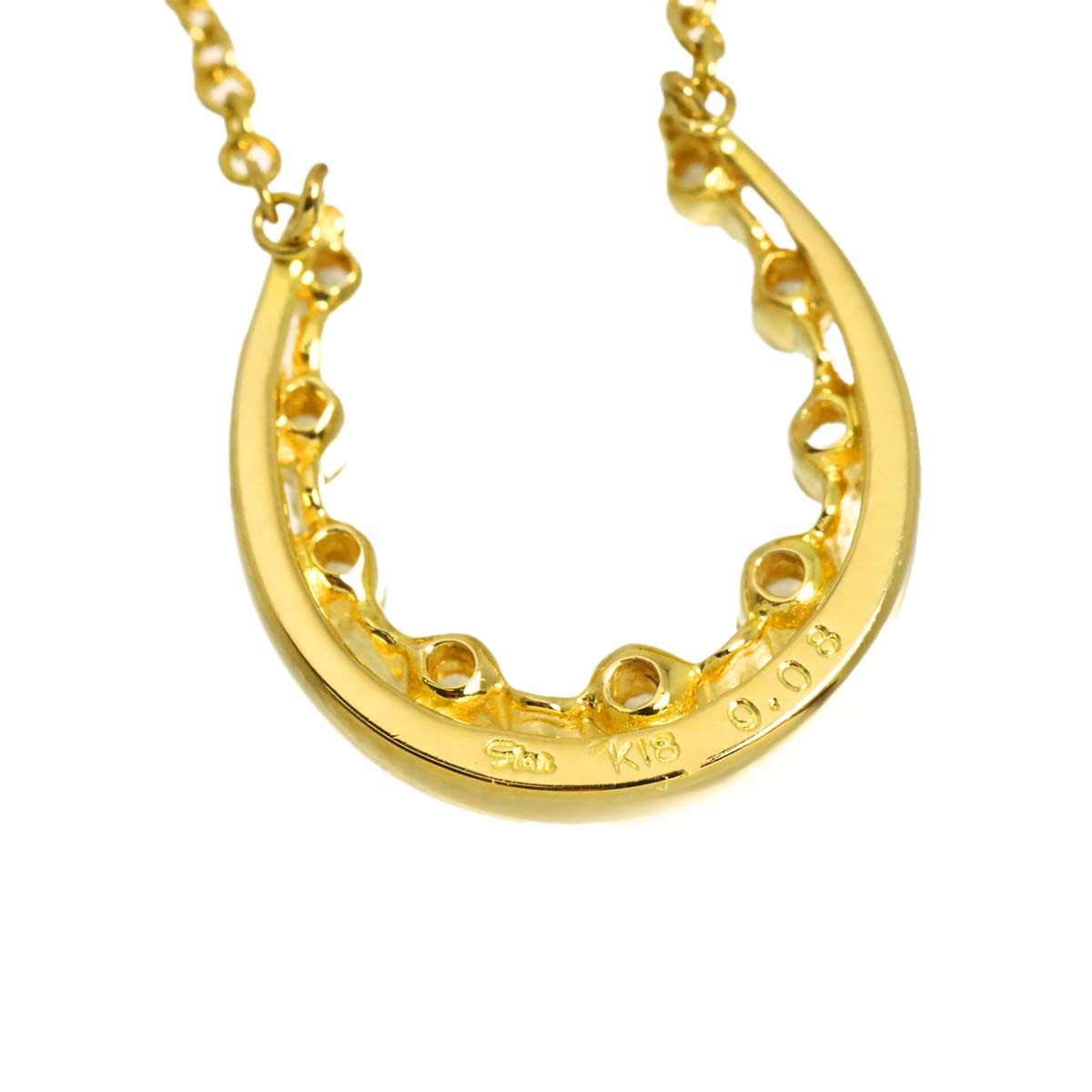 Diamond 0.08ct Necklace 18K YG 750