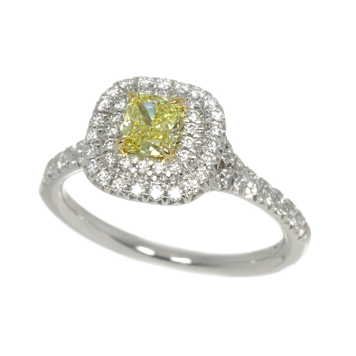 Soleste Diamond 0.50ct FY/VVS1 Ring Pt 18K YG Size6(US)