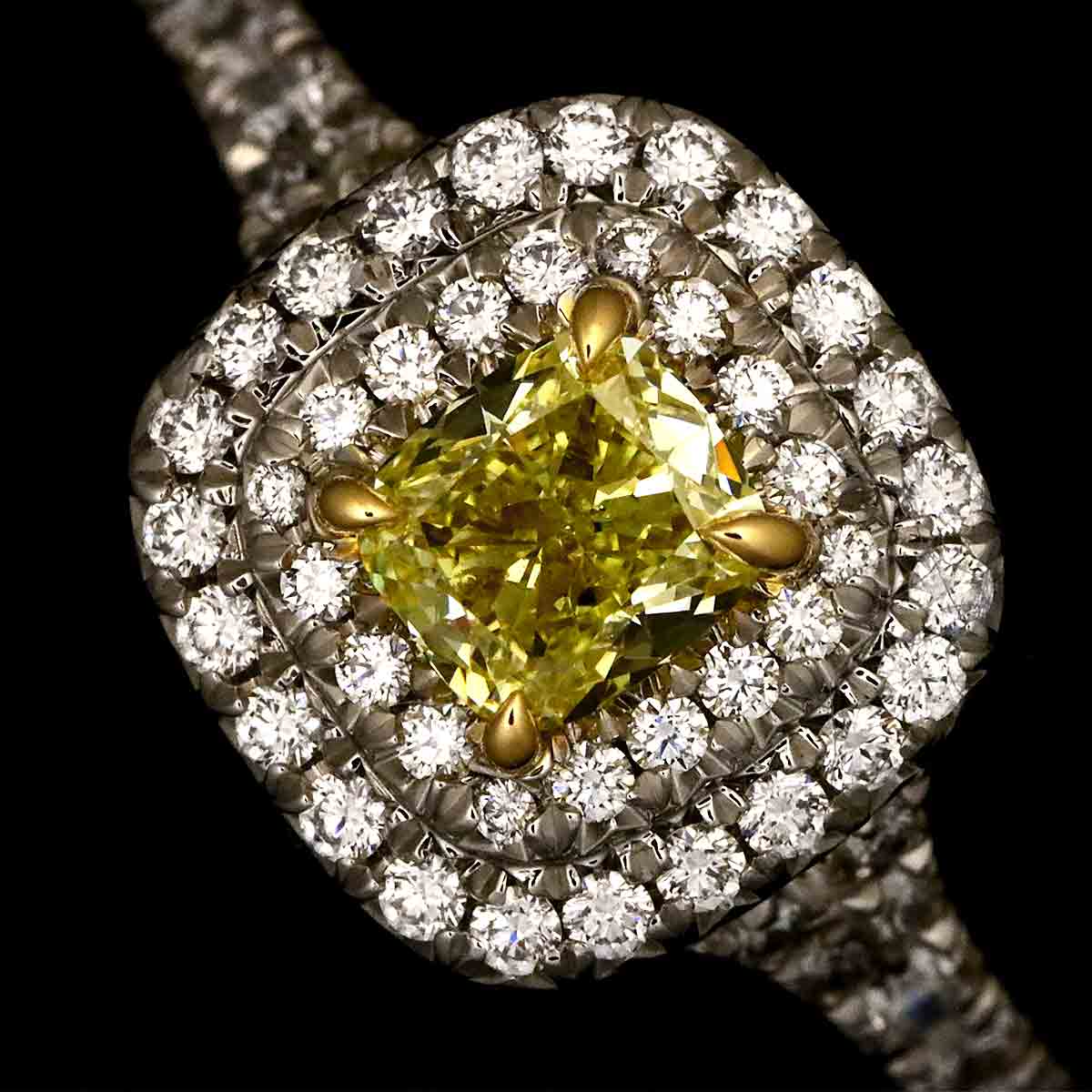 Soleste Diamond 0.50ct FY/VVS1 Ring Pt 18K YG Size6(US)