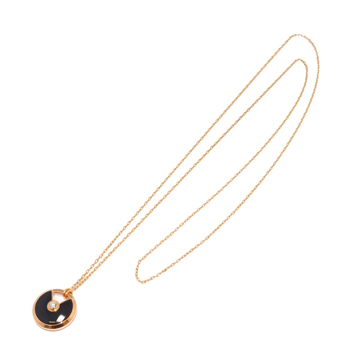 Amulette De Onyx Diamond Necklace SM 18K Pink Gold 750