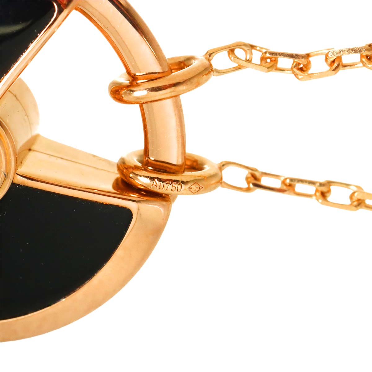 Amulette De Onyx Diamond Necklace SM 18K Pink Gold 750