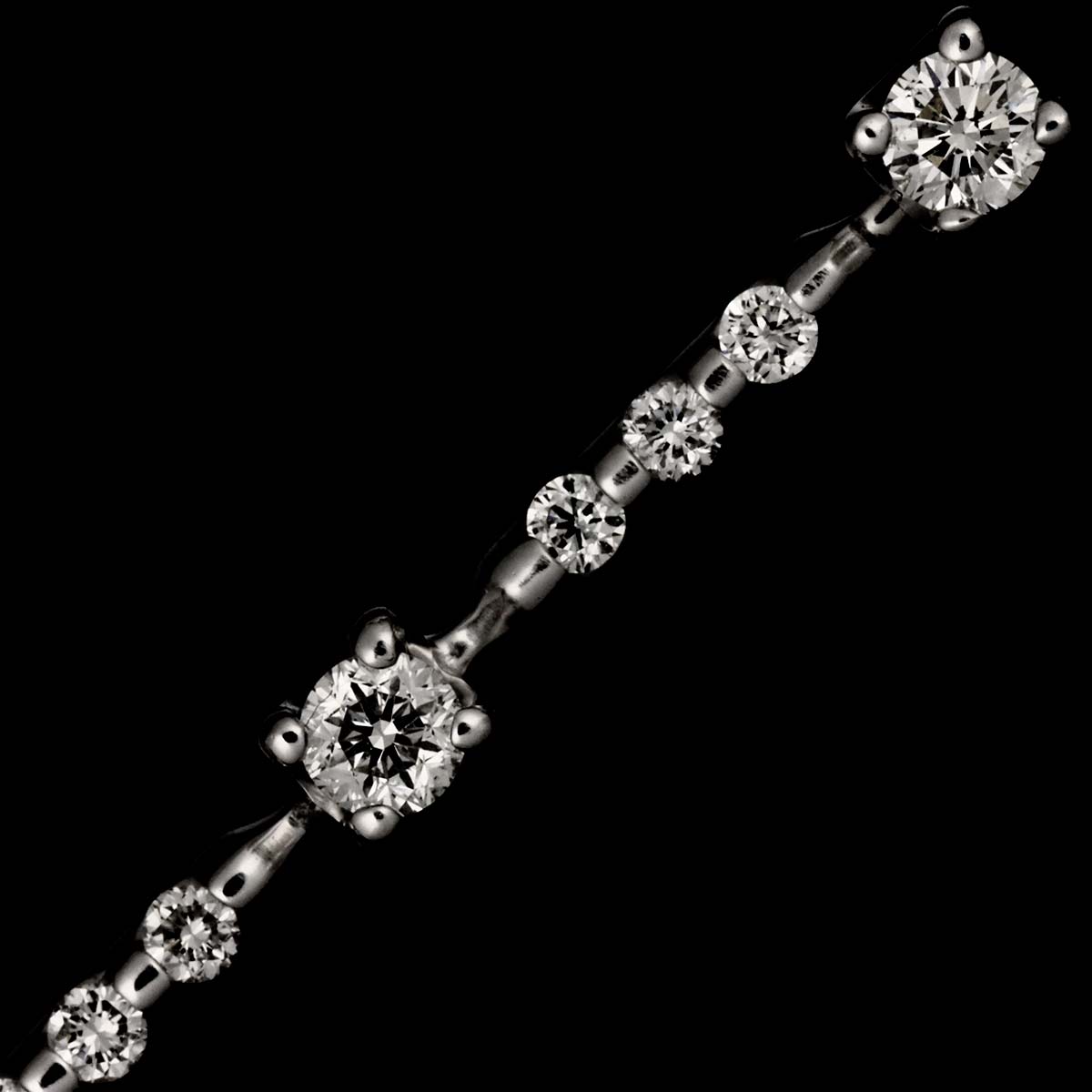 LINE Diamond 0.60ct Earrings Pierced 18K K18 WG 750
