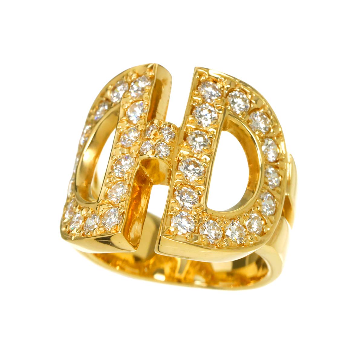 Diamond 0.83ct Ring 18K YG 750 Size4(US)