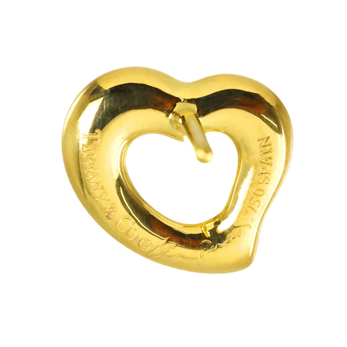 OpenHeart Diamond Earrings Pierced 18K Yellow Gold 750