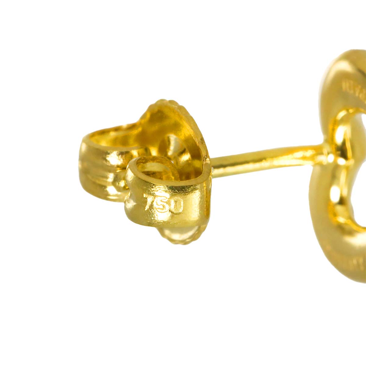 OpenHeart Diamond Earrings Pierced 18K Yellow Gold 750
