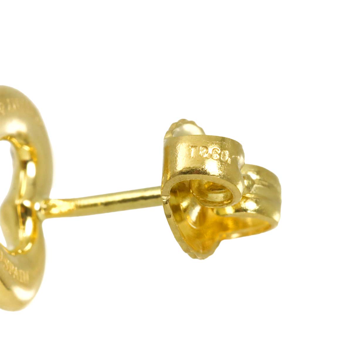 OpenHeart Diamond Earrings Pierced 18K Yellow Gold 750