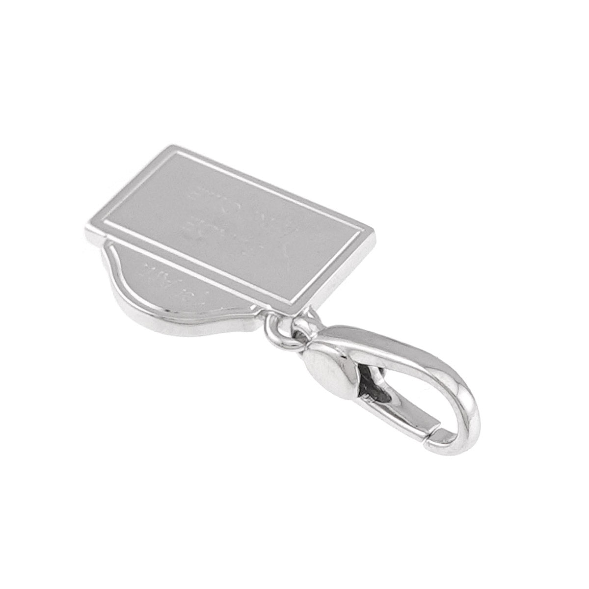 Letter Charm Pendant Top 18K White Gold 750