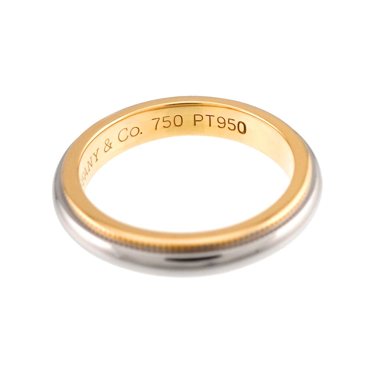 Milgrain Band Ring 18K 750 YG Platinum Size4-4.5(US)