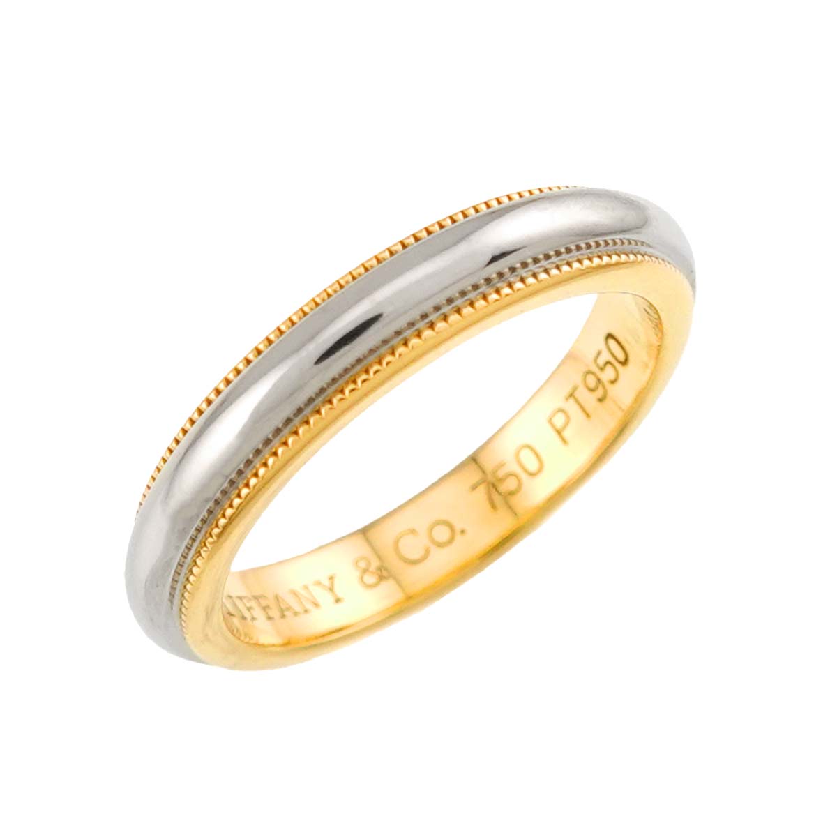 Milgrain Band Ring 18K 750 YG Platinum Size4-4.5(US)