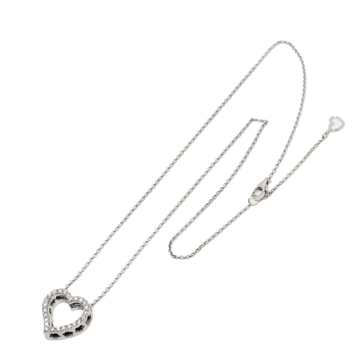 Heart Motif Diamond 0.35ct Necklace 18K White Gold 750
