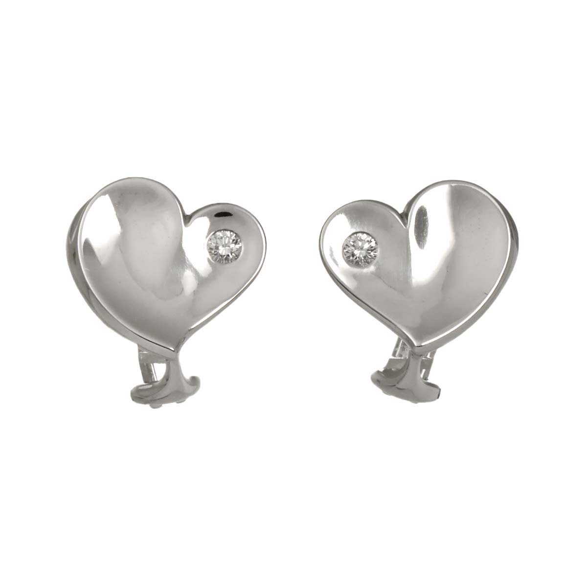 Diamond 0.04ct/0.04ct Earrings 18K White Gold 750