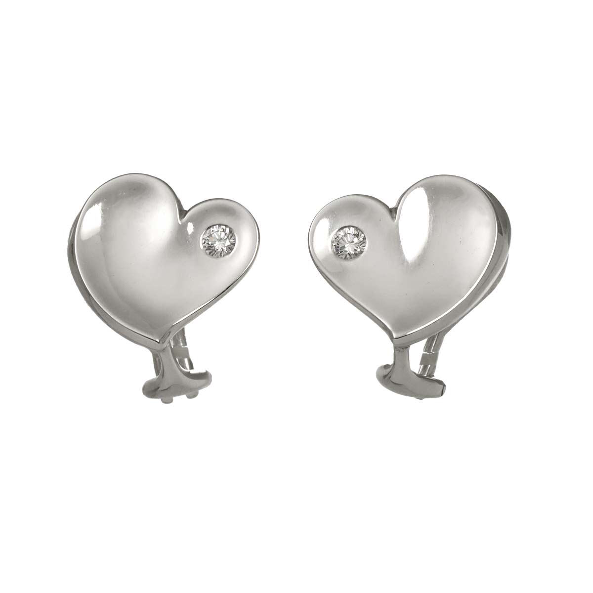 Diamond 0.04ct/0.04ct Earrings 18K White Gold 750