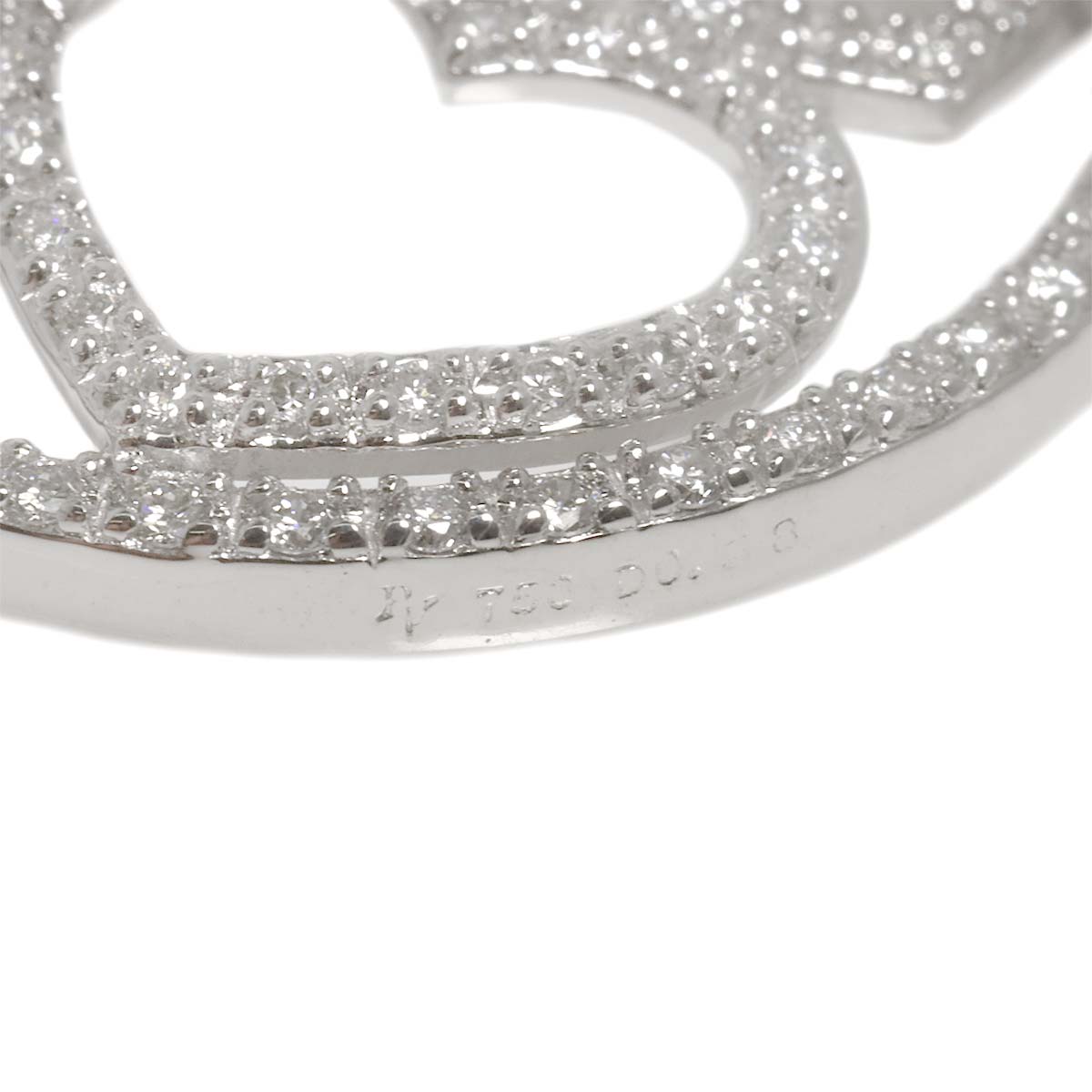 Heart Motif Diamond 0.58ct Necklace 18K White Gold 750