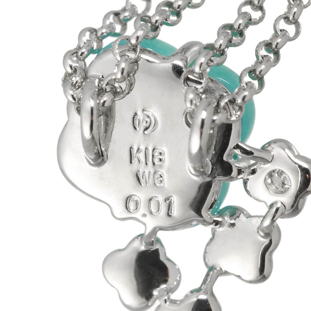 Chalcedony Diamond 0.01ct Necklace 18K WG White Gold 750
