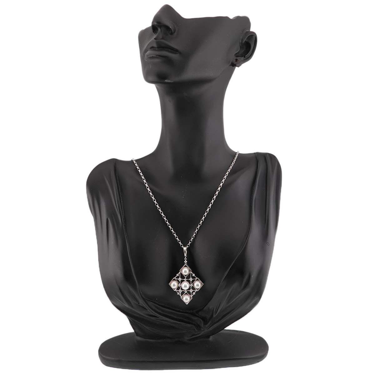 Akoya Pearl Diamond Necklace 18K White Gold 750