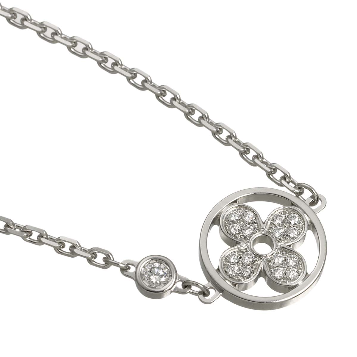 Blossom Diamond Necklace 18K WG 750