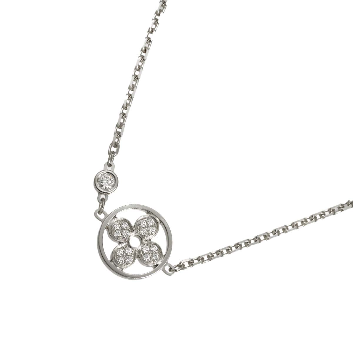 Blossom Diamond Necklace 18K WG 750