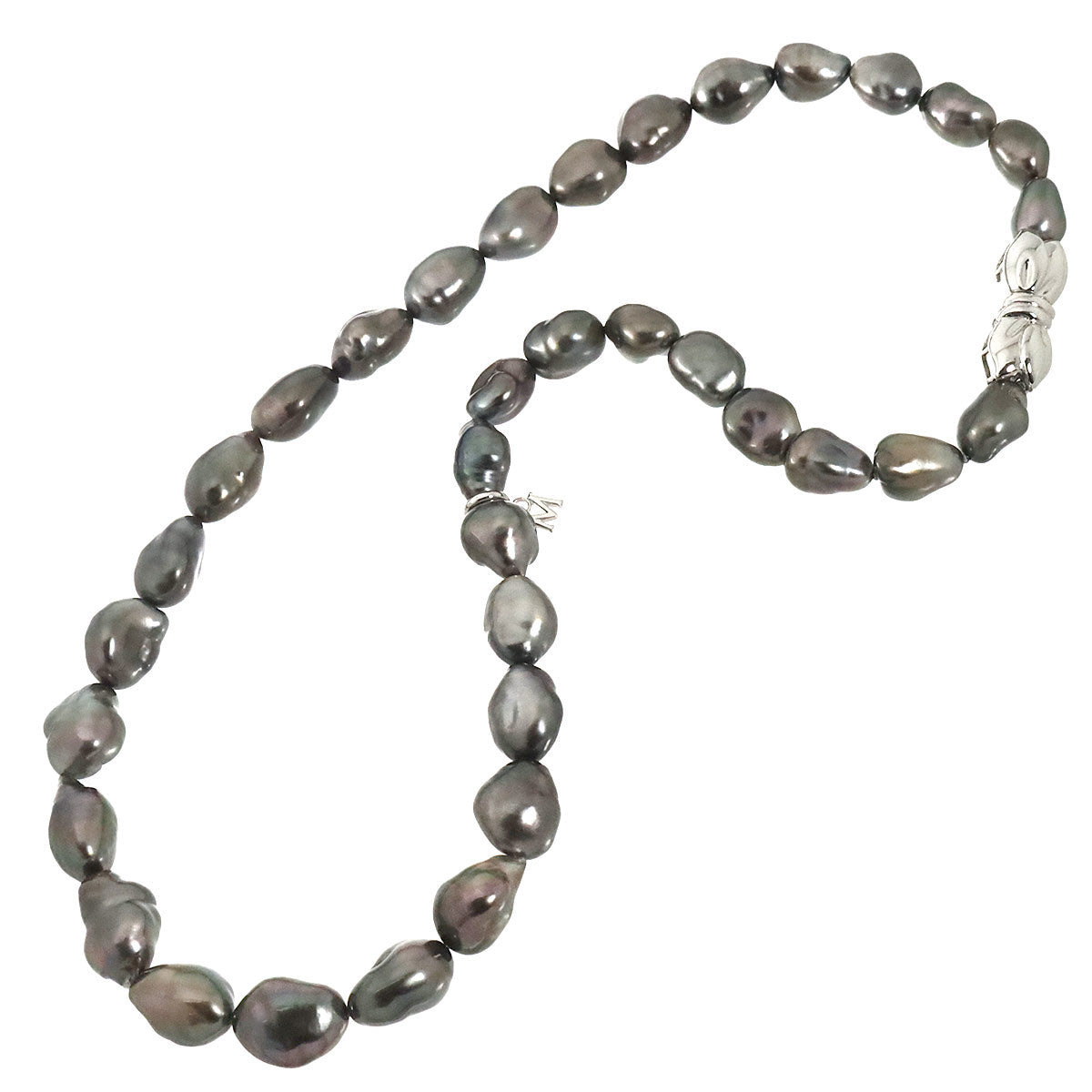 Baroque Pearl Necklace 18K White Gold 750