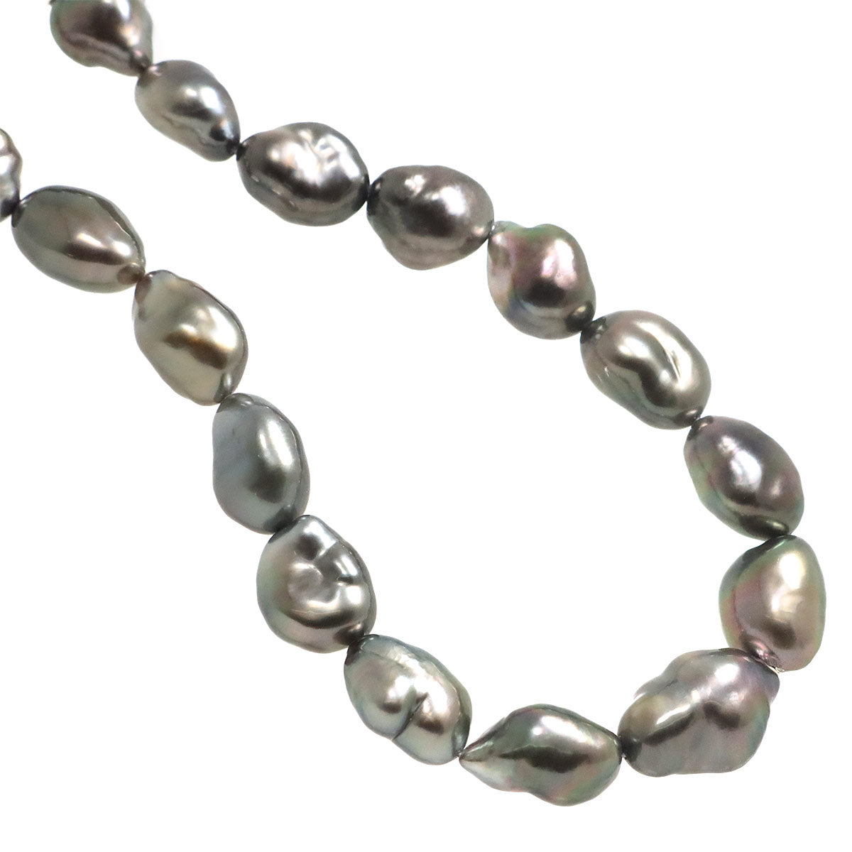 Baroque Pearl Necklace 18K White Gold 750
