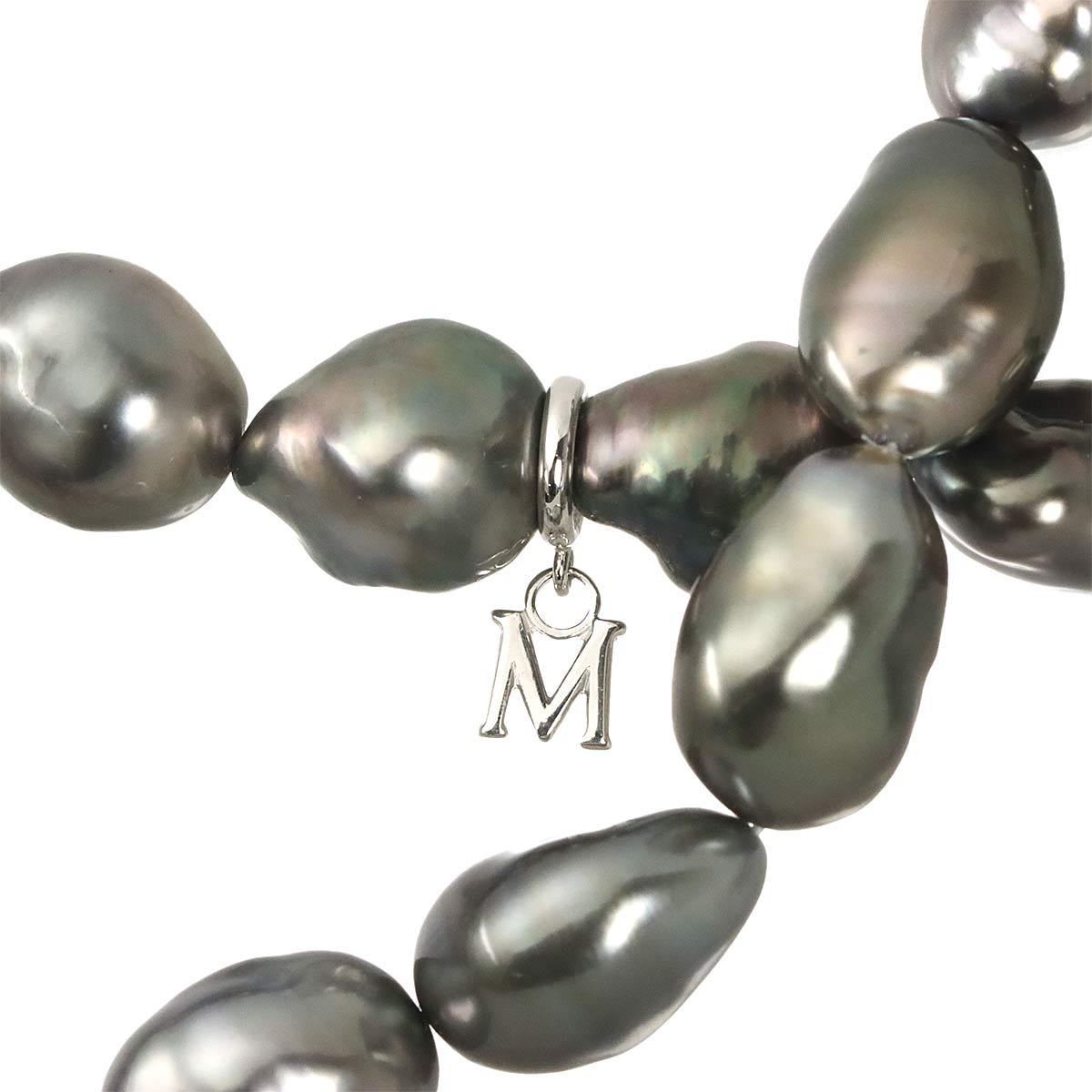 Baroque Pearl Necklace 18K White Gold 750