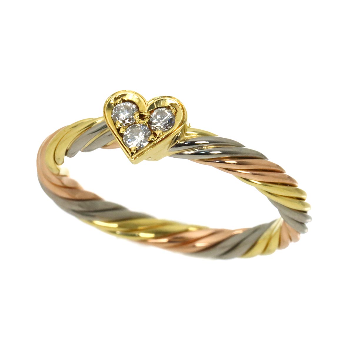 Diamond Ring 18K YG WG PG 750 3piece set size6(US)