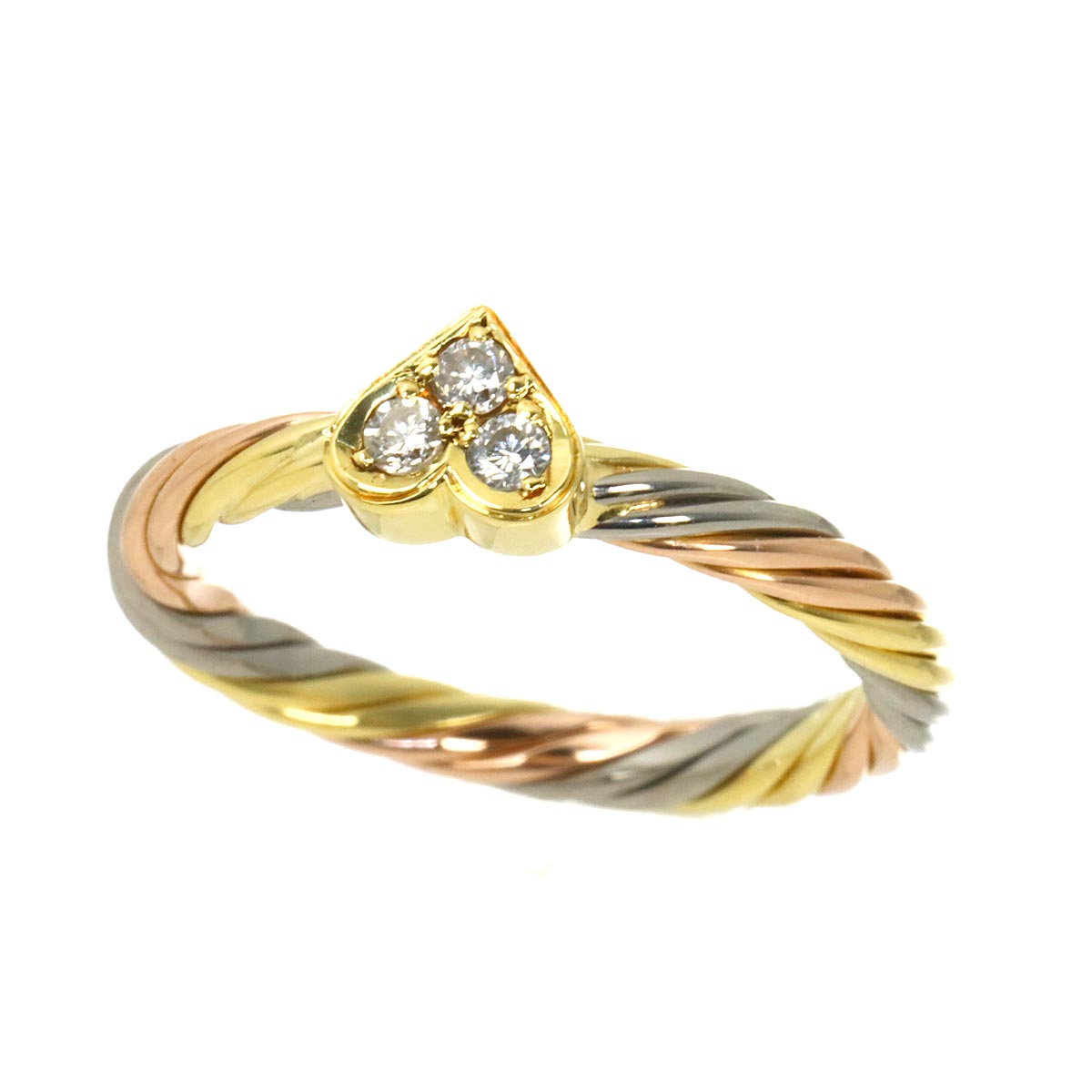 Diamond Ring 18K YG WG PG 750 3piece set size6(US)