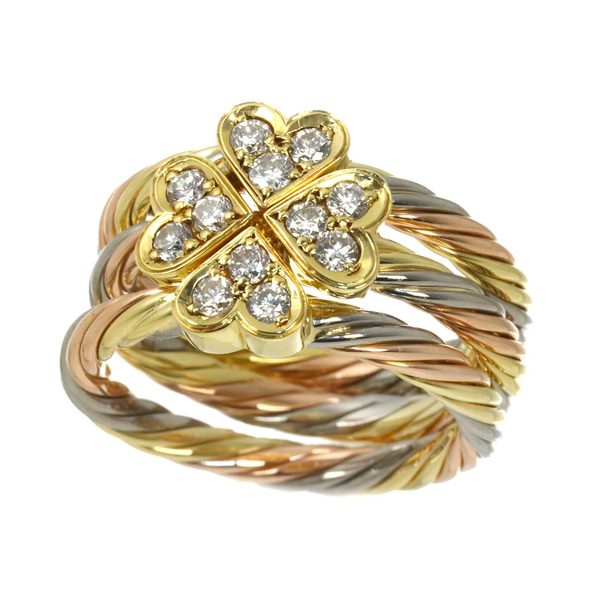 Diamond Ring 18K YG WG PG 750 3piece set size6(US)
