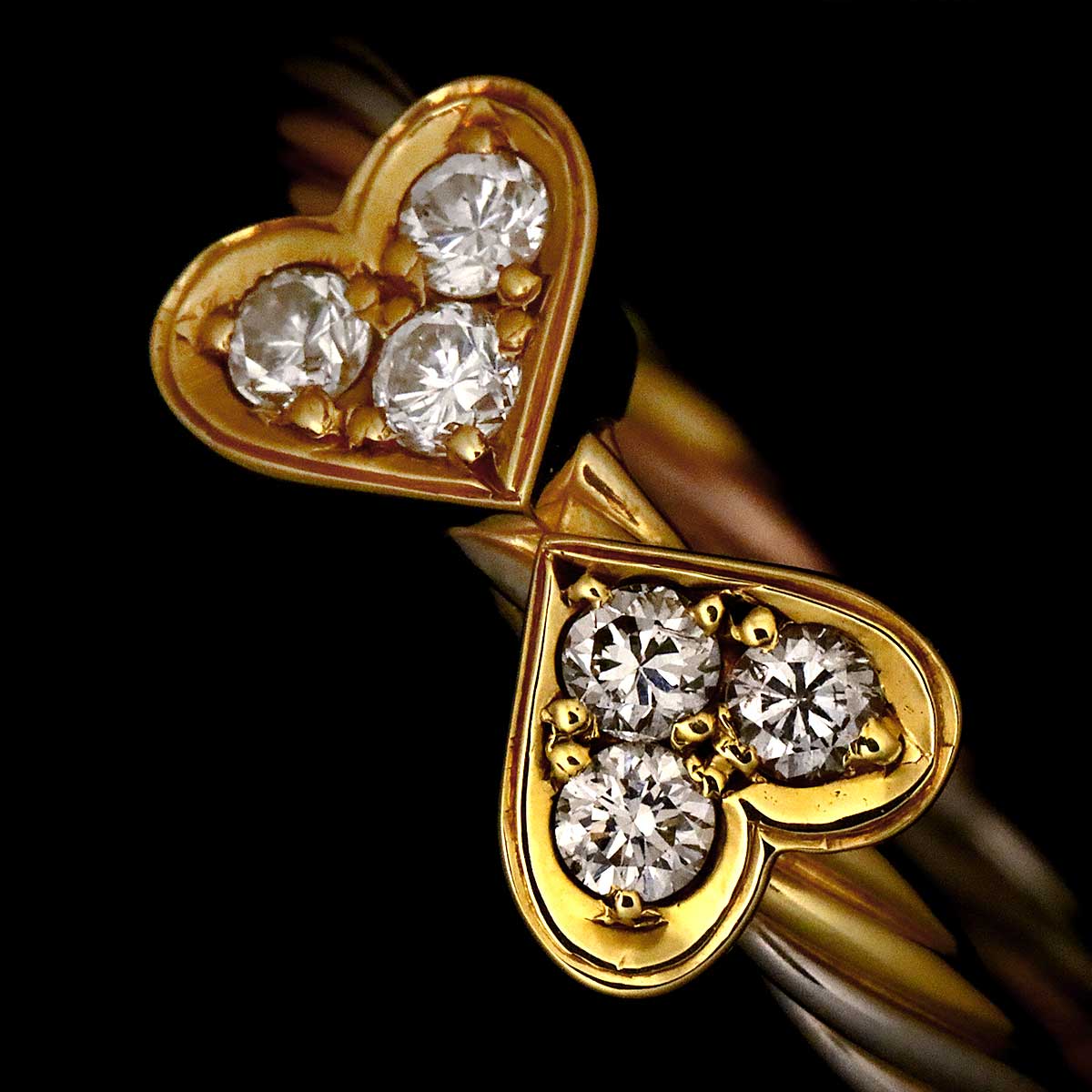 Diamond Ring 18K YG WG PG 750 3piece set size6(US)