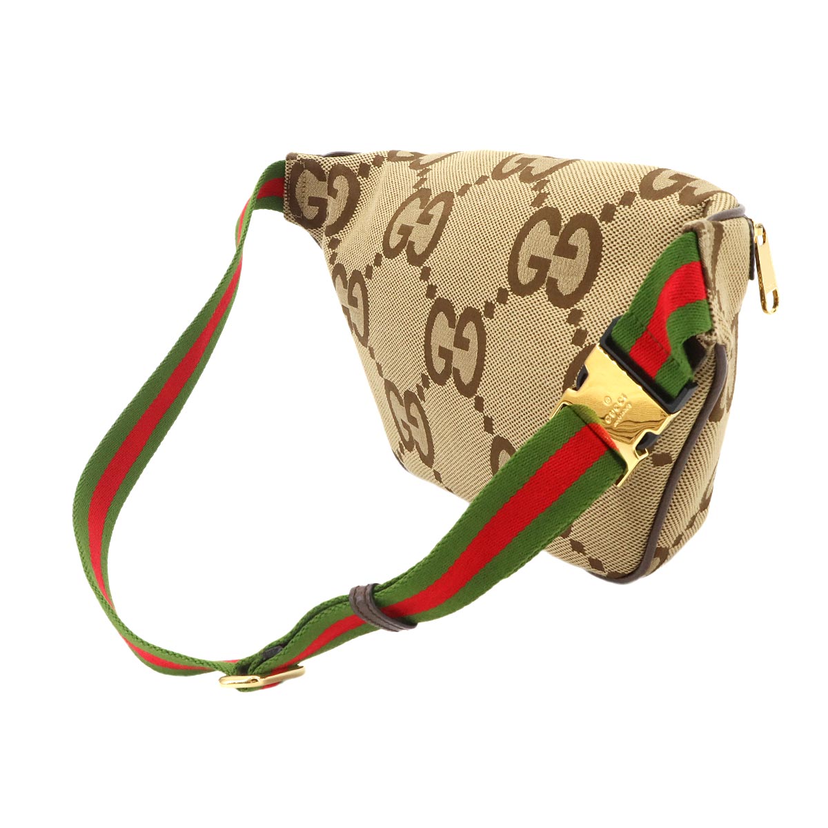 Jumbo GG Belt Bag Canvas Leather Brown Red Green 696031 Purse