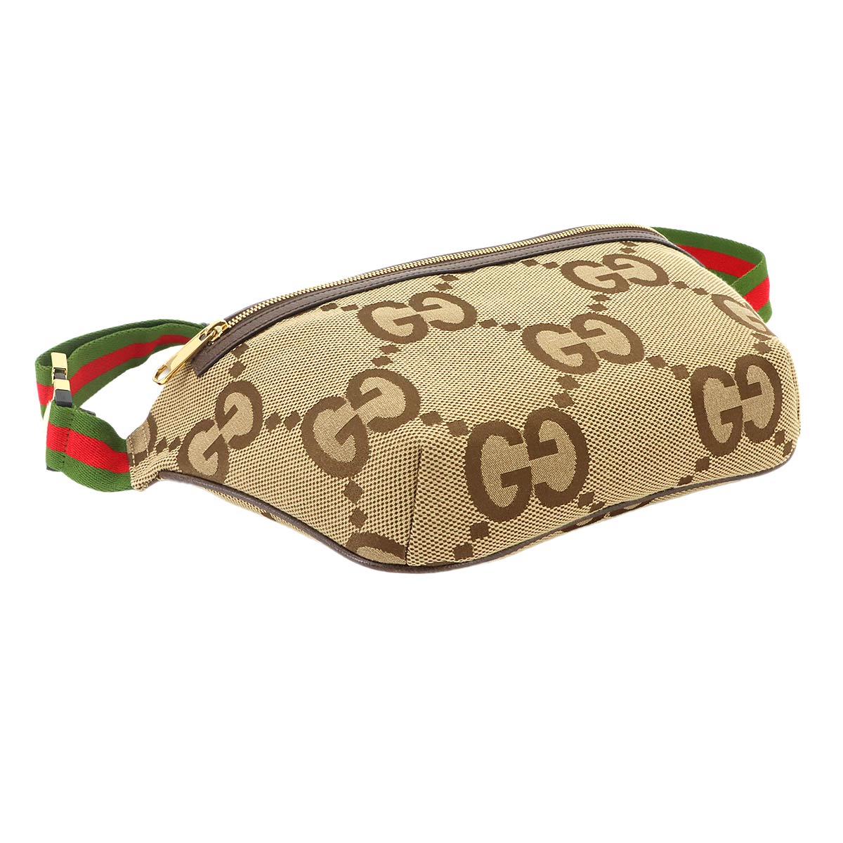 Jumbo GG Belt Bag Canvas Leather Brown Red Green 696031 Purse