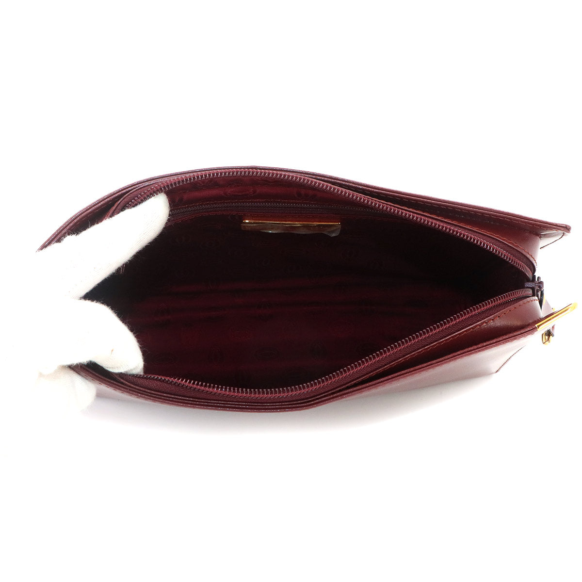 Must Line Clutch Bag Leather Bordeaux Purse