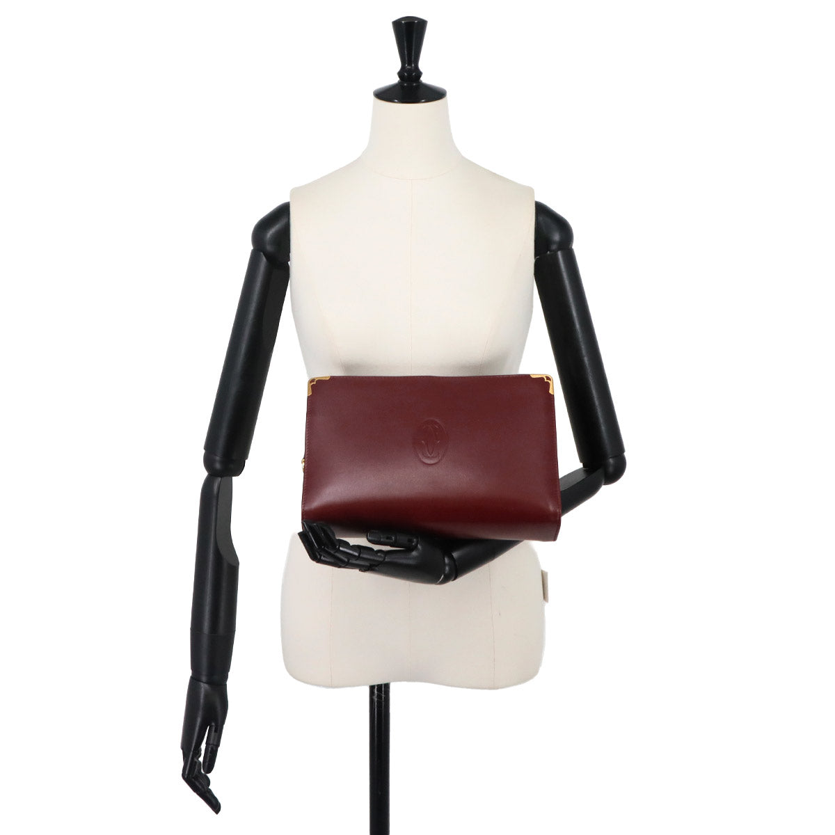 Must Line Clutch Bag Leather Bordeaux Purse
