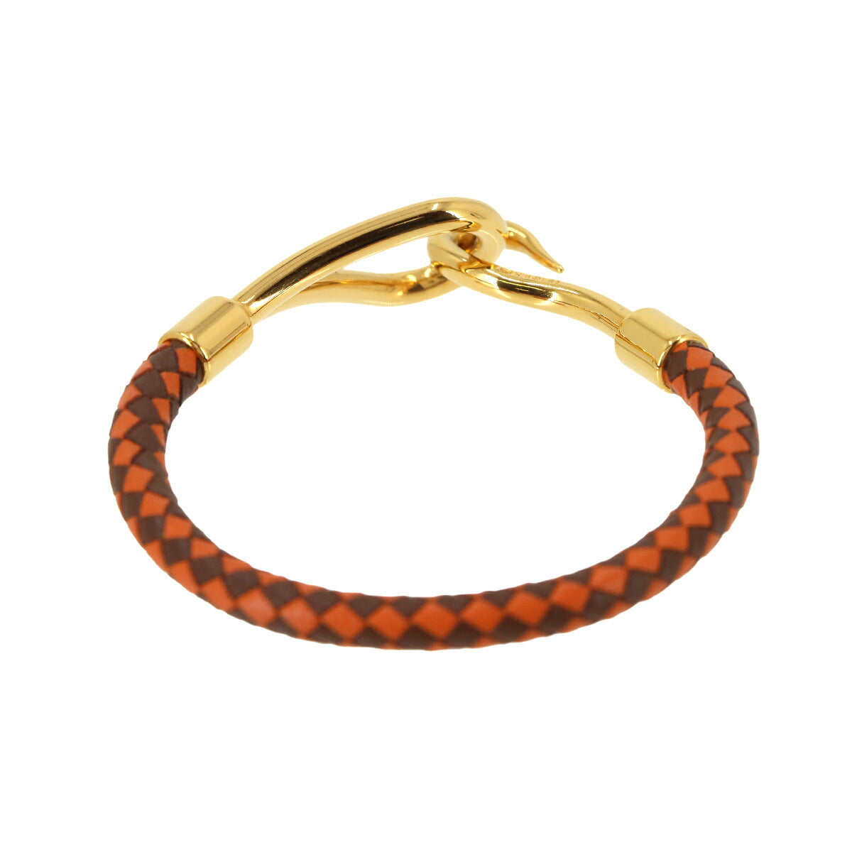 Jumbo H Bracelet Leather Orange Brown Gold Accessory