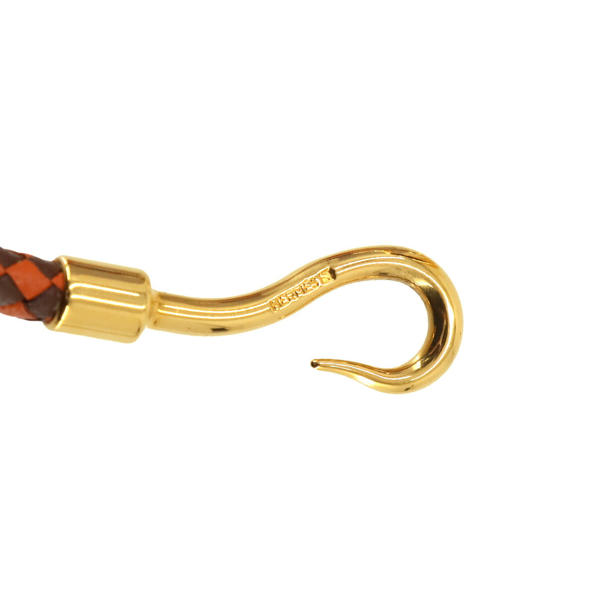 Jumbo H Bracelet Leather Orange Brown Gold Accessory
