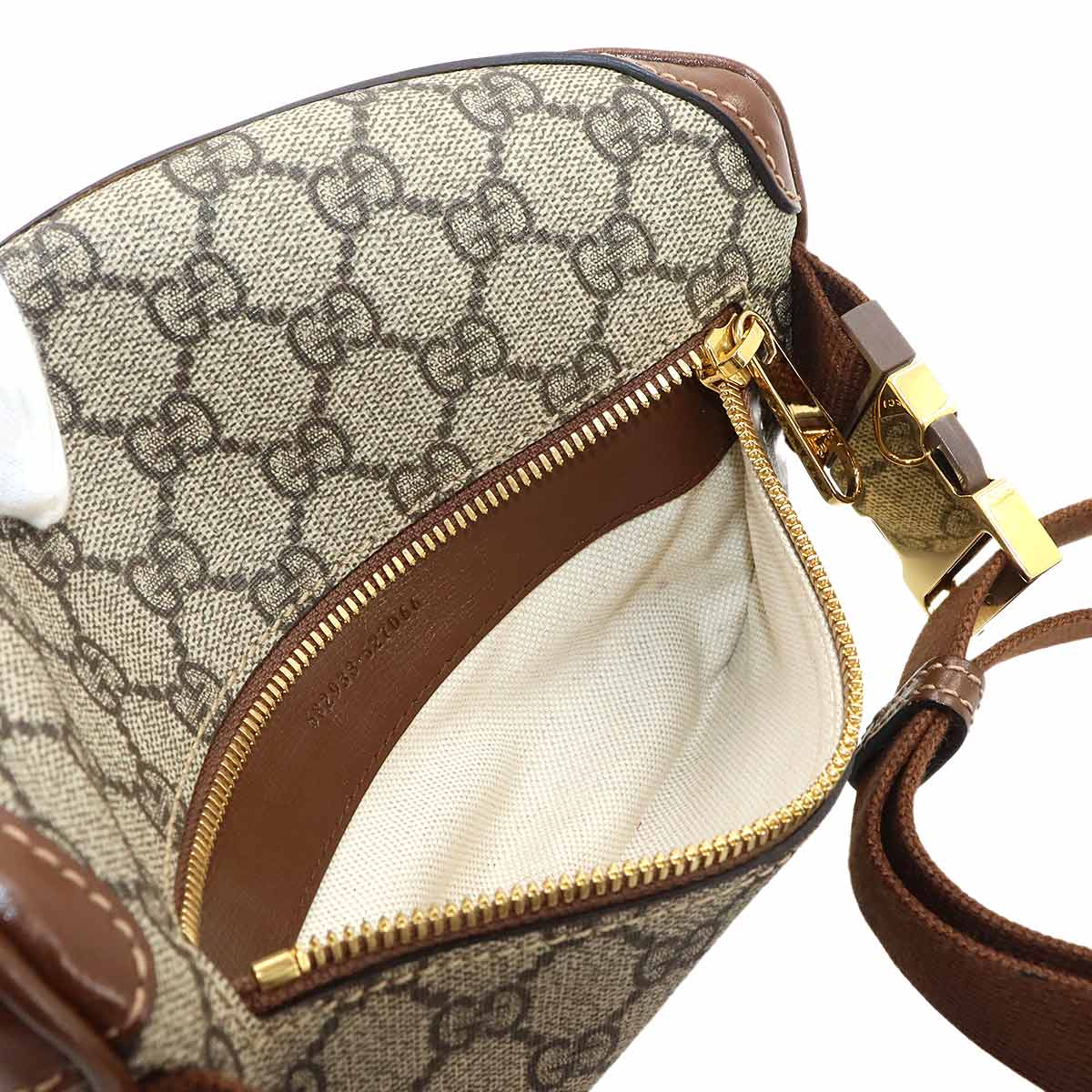 Interlocking G Belt Bag GG Supreme Leather Beige Brown 682933