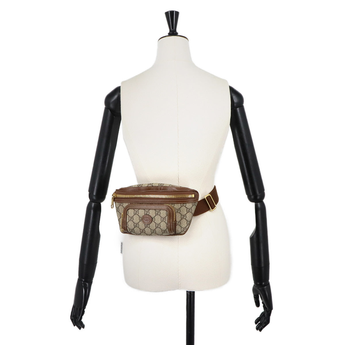 Interlocking G Belt Bag GG Supreme Leather Beige Brown 682933