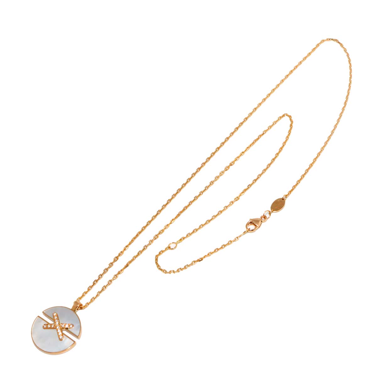 JEUX DE LIENS Harmony MOP Diamond 0.09ct Necklace 18K PG 750