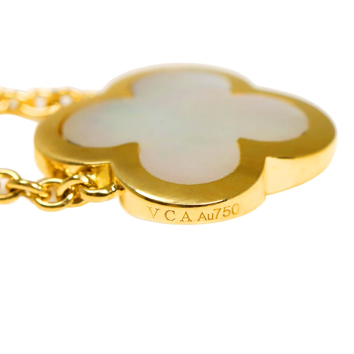 Pure Alhambra MOP Necklace 18K Yellow Gold 750