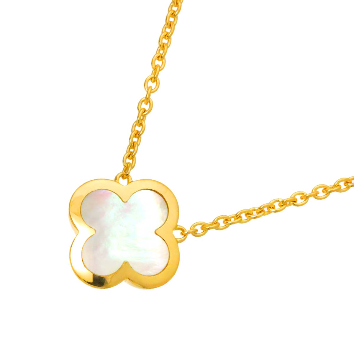 Pure Alhambra MOP Necklace 18K Yellow Gold 750