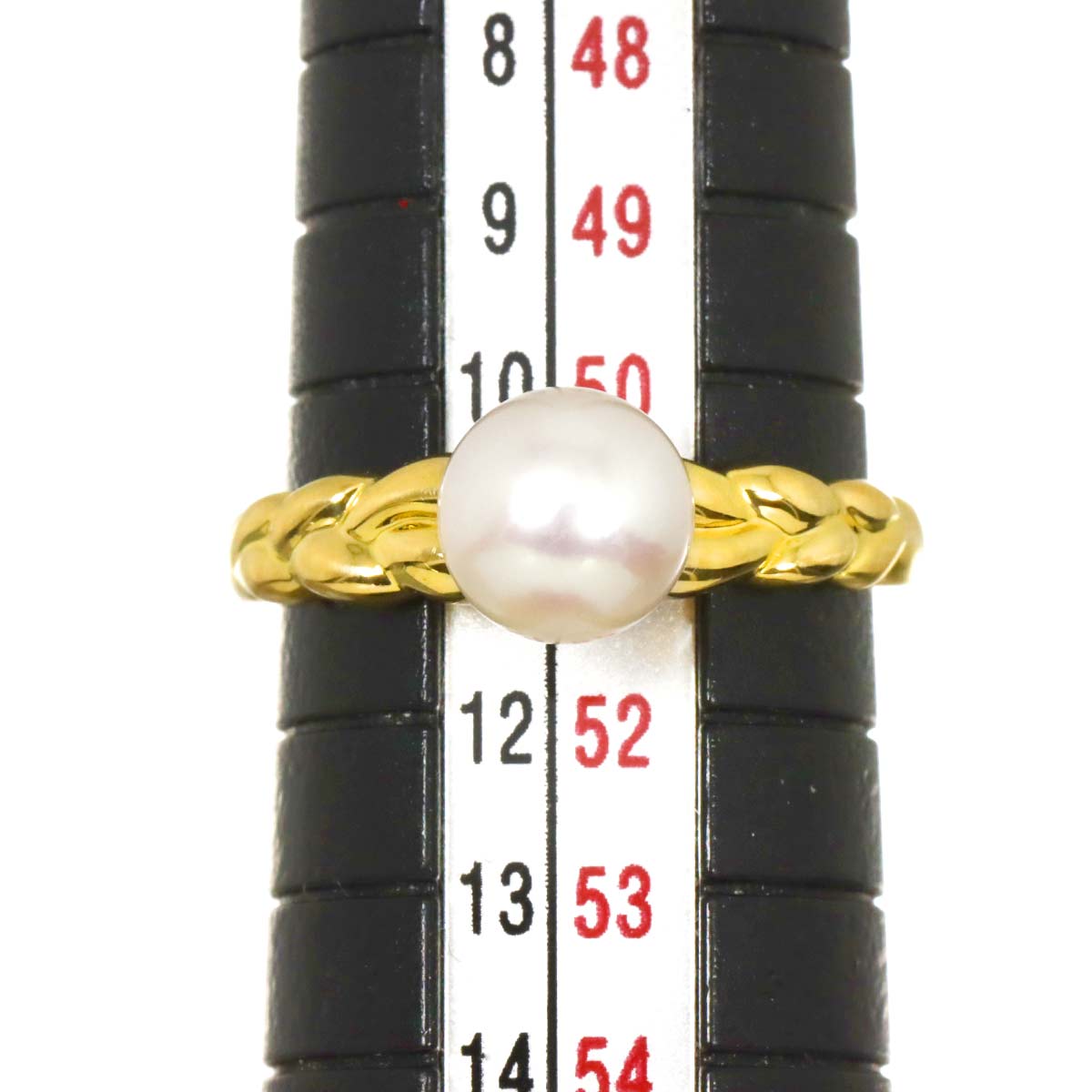 Akoya Pearl 6.7mm Ring 18K YG Size5.5-5.75(US)
