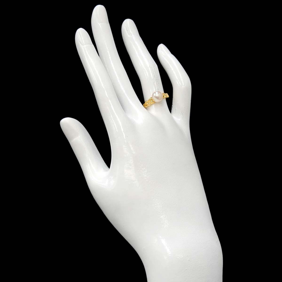 Akoya Pearl 6.7mm Ring 18K YG Size5.5-5.75(US)