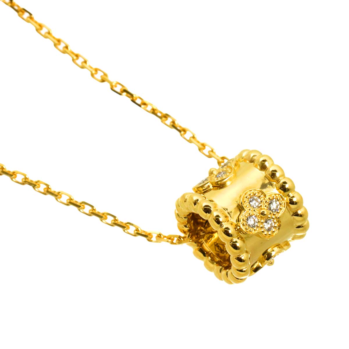 Perlee clover Diamond Necklace 18K YG 750