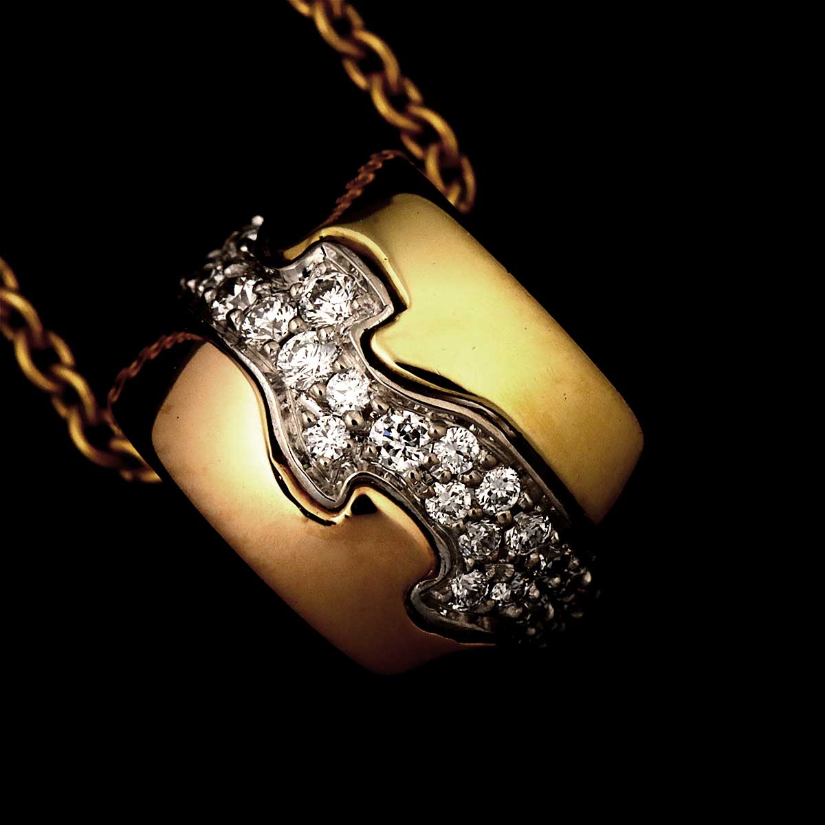 Fusion Diamond Necklace 18K YG WG PG 750