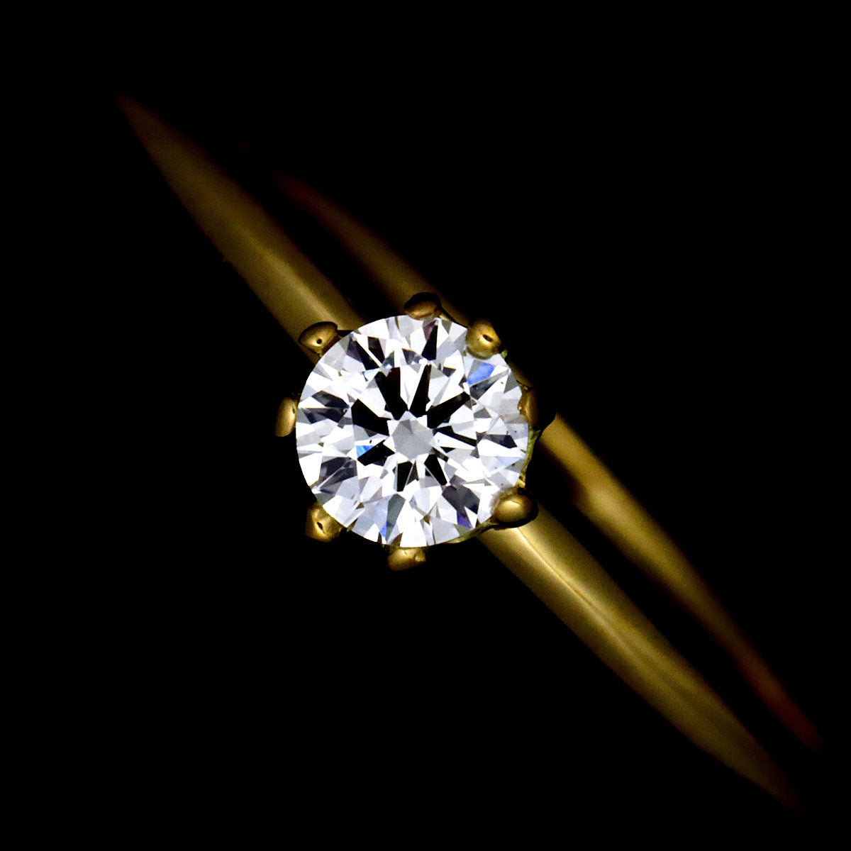 Diamond 0.07ct Ring 18K Yellow Gold 750 Size2.5(US)